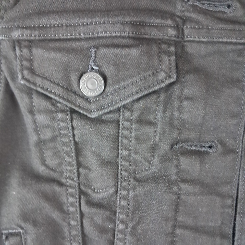 Levis Women Original Trucker Denim Jacket  Black Snap Button‎ Front Classic XS - Picture 2 of 14